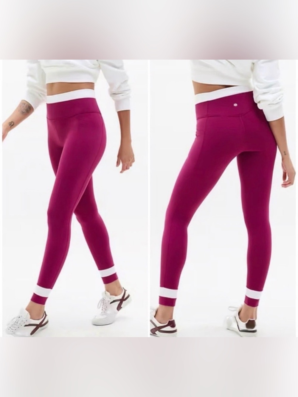Athleta Salutation Double Up Tight, Magenta High-Rise Leggings, Women’s Large